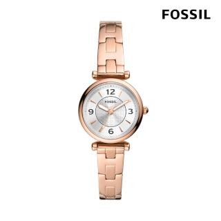 【FOSSIL 官方旗艦館】Carlie 簡約古典仕女錶 玫瑰金不鏽鋼鍊帶 28MM ES5202