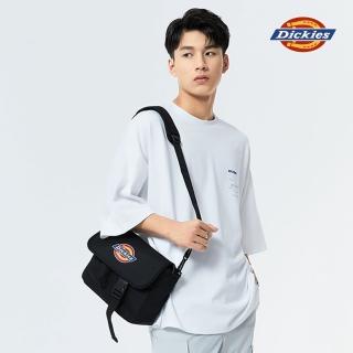 【Dickies】男女款黑色背袋可調節不對稱插扣設計郵差包｜DK011121BLK