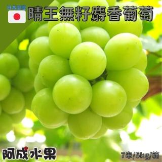 【阿成水果-中秋禮盒】日本空運晴王無籽麝香葡萄(7串/5kg/箱)