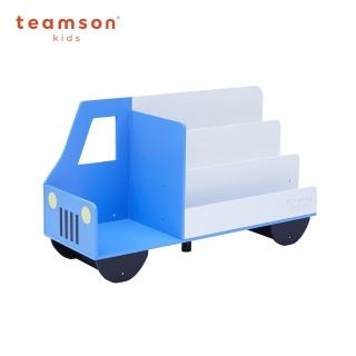 【Teamson】汽車造型兒童藍色展示書架(收納木製書架)