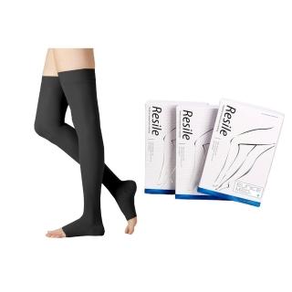 【Eunicemed】醫用輔助襪(CPS-3304-BK 壓力襪 露趾襪 大腿襪 黑色  )
