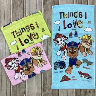 【paw patrol 汪汪隊立大功】100%正版授權可愛童巾6條(任選顏色／綠、藍、粉、綜合)