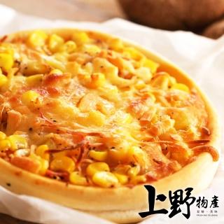 【上野物產】五吋牽絲素食夏威夷圓披薩 x15片(120g±10%/片)