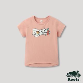 【Roots】Roots女裝-回歸根源系列 花園元素短袖T恤(粉紅色)