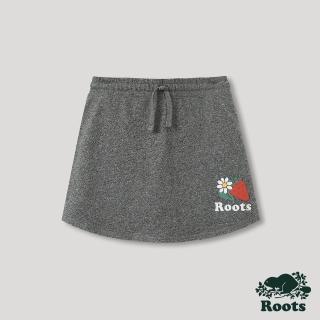 【Roots】Roots小童-回歸根源系列 草莓元素抽繩褲裙(灰色)