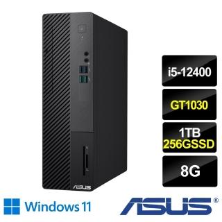 【ASUS 華碩】H-S500SD i5-12400 六核獨顯電腦(i5-12400/8G/1TB HDD+256GB SSD/GT1030 2G/Win11)