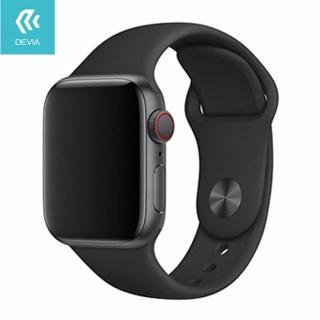 【DEVIA】Apple Watch 矽膠錶帶42/44/45mm共用款-黑色(適用Apple Watch 42/44/45mm)