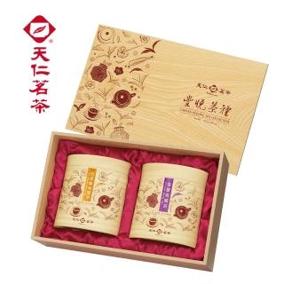 【天仁茗茶】豐悅茶禮茶葉禮盒 台灣金萱烏龍茶葉100g+台灣四季春烏龍茶100g(附提袋)