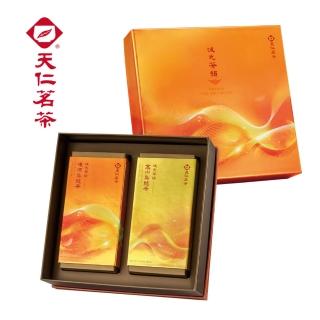 【天仁茗茶】波光茶韻茶葉禮盒 台灣高山烏龍茶葉200g+台灣凍頂烏龍茶葉200g(附提袋)
