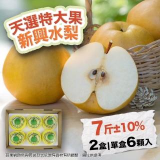 【農村梨小農-中秋禮盒】日本種新興水梨特大果7斤6顆2盒(優選十大小農 水梨界黑馬)
