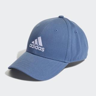 【adidas 愛迪達】帽子 運動帽 棒球帽 遮陽帽 BBALL CAP COT 淺藍 HN1067