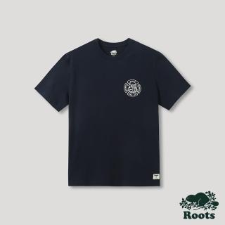 【Roots】Roots 男裝- T恤俱樂部系列 學院風短袖T恤(藍色)