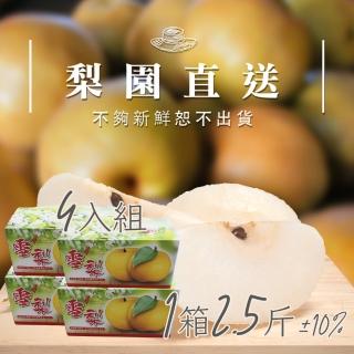 【梨園直送-中秋禮盒】職人栽培寶島大王級新興水梨1箱2.5斤2顆裝共四箱(不夠新鮮不出貨)