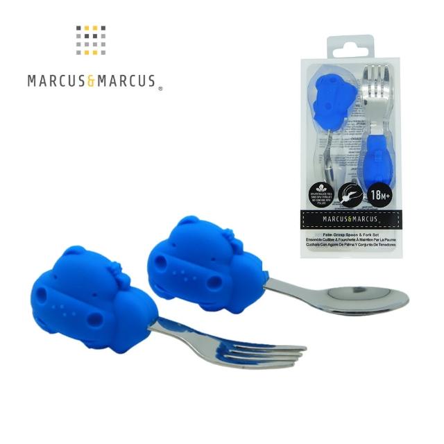 【MARCUS&MARCUS】動物樂園寶寶手握訓練叉匙含盒(多款任選)