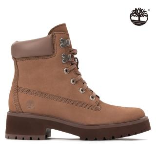 【Timberland】女款淺棕色磨砂革緩震Carnaby Cook6吋靴(A5NZKD69)