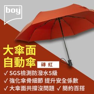 【boy】抗UV三折防風防潑水自動開收傘(磚紅 德國boy傘  防風 防潑水 自動傘)