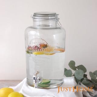 【Just Home】密封式玻璃冷飲壺7000ml(玻璃飲料桶 玻璃水桶 派對飲料桶)