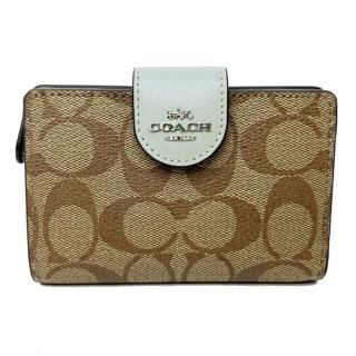 【COACH】新款C LOGO鈔票零錢袋中夾(天空藍)