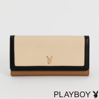 【PLAYBOY】翻蓋長夾 Oat Milk Macchiato系列(咖啡色)