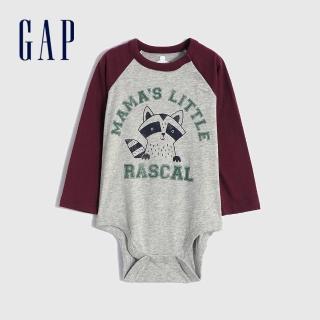 【GAP】嬰兒 布萊納系列 純棉包屁衣(429408-麻灰色)