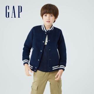 【GAP】男童 羊毛混紡棒球外套(428484-藏藍色)