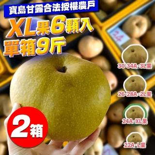 【果樹寶石】卓蘭最高鑑賞寶島甘露水梨巨大果兩箱 單箱至少9斤6顆入(外銷指定農場 巨脆雪藏甘甜)
