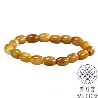 【漢石齋】天然A貨 黃翡種 翡翠手串(桶珠尺寸10*8*8mm/17顆)