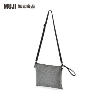 【MUJI 無印良品】撥水加工聚酯纖維隨身側包(灰色)