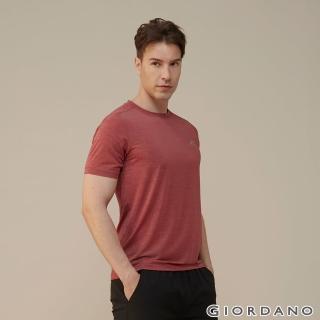 【GIORDANO 佐丹奴】男裝G-MOTION輕盈涼感T恤(93 仿段彩港口紅)