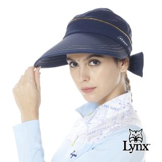 【Lynx Golf】女款蝴蝶結魔鬼氈可調式帽頂可拆微調式大盤帽(深藍色)