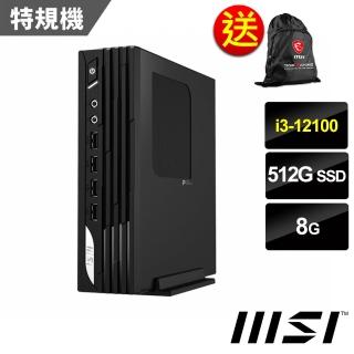 【MSI 微星】PRO DP21 12M-037BTW 桌上型電腦(i3-12100/8G/512G SSD/NO OS)