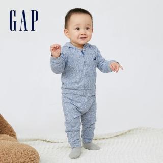 【GAP】嬰兒 布萊納系列 休閒上衣長褲套裝(822418-藍色)
