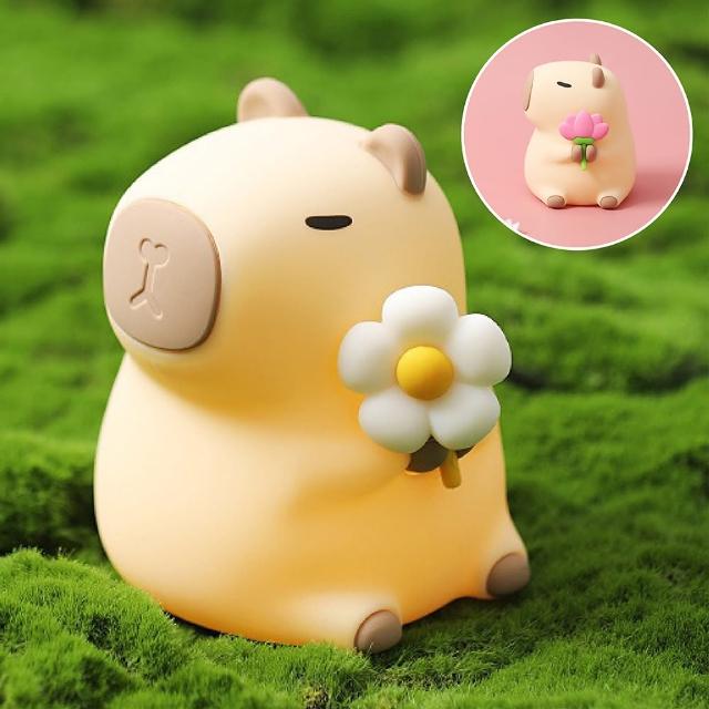 【gin gin】LED 小夜燈 伴眠燈 吐司燈/水豚君_可選(卡皮巴拉 交換禮物 拍拍燈 手機架 小檯燈)