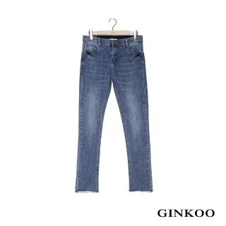 【GINKOO 俊克】波紋合身牛仔褲