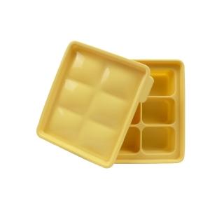 【BABY JOY】冰分樂多功能食物製冰盒 6格 鵝黃(獨家上蓋 副食品分裝盒 保存盒 冰磚 製冰盒)