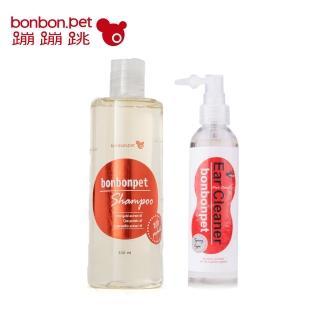 【bonbonpet 蹦蹦跳】蹦蹦跳植萃養護洗毛精+潔耳噴霧組(清潔.除臭.低敏.無刺激性.清爽不黏膩)