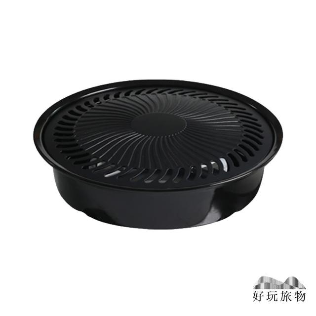 【好玩旅物】多功能兩用雙層瀝油麥飯石不沾鍋烤盤烤網(不沾黏隔水瀝油烤爐烤肉盤)