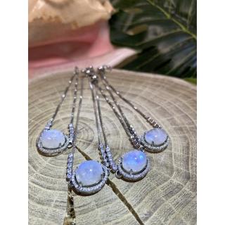 【Cocozy世界水晶原礦】斯里蘭卡白月光強藍光925銀手鍊(調節鍊)