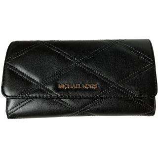 【Michael Kors】JET SET TRAVEL 新款 金標小香風 17卡釦式後拉鍊中長夾-優雅黑(mk 黑色 多卡 35s2gtvf3u)