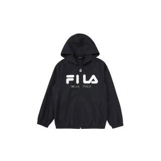 【FILA】KIDS 童連帽平織外套-黑色(1JKW-8906-BK)