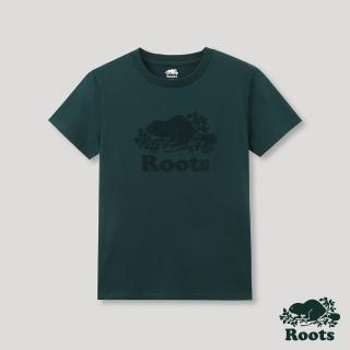 【Roots】Roots 女裝- 經典海狸LOGO短袖 T 恤(深海綠)