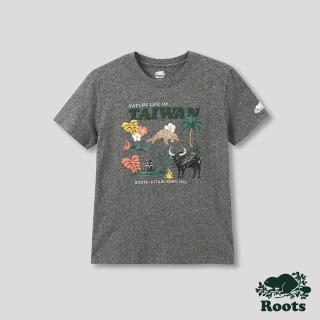 【Roots】Roots 女裝- 台灣日系列 動物元素短袖T恤(灰色)