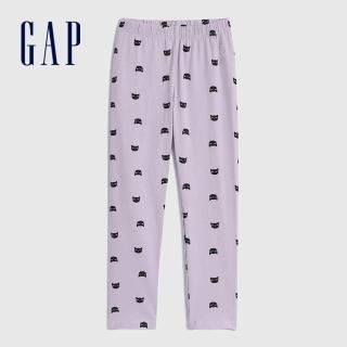 【GAP】女幼童 布萊納系列 印花運動褲(425878-淺紫色)