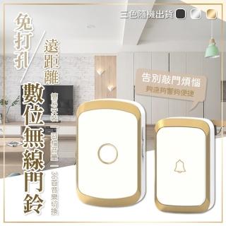 【Imakara】免打孔遠距離數位無線門鈴(電子門鈴/救護鈴/看護鈴/呼叫器/4檔音量)