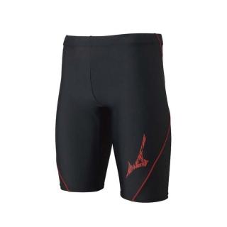 【MIZUNO 美津濃】SWIM 男五分泳褲-游泳 泳裝 平口泳褲 四角泳褲 美津濃 黑紅銀(N2JB261196)