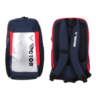 【VICTOR 勝利體育】大型後背包-雙肩包 肩背包 裝備袋 球拍包 羽球 勝利 丈青紅銀(BR7017BS)