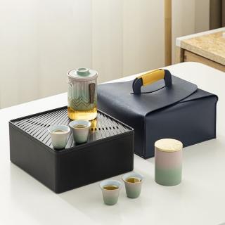 【Josie】泡茶組 茶器 茶具套裝 便攜茶具(附旅行包/茶葉罐/茶盤/茶具組合)