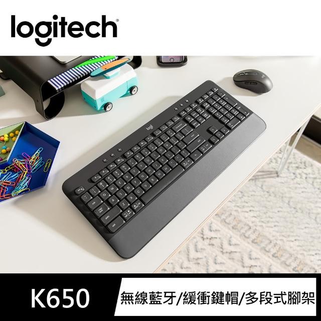 【Logitech 羅技】K650無線鍵盤 + M750L 大手版多工靜音無線滑鼠