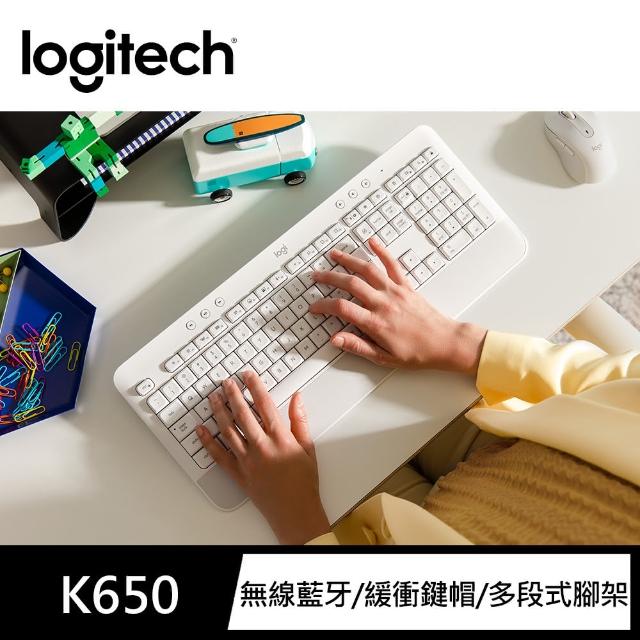 【Logitech 羅技】K650無線鍵盤 + M750L 大手版多工靜音無線滑鼠