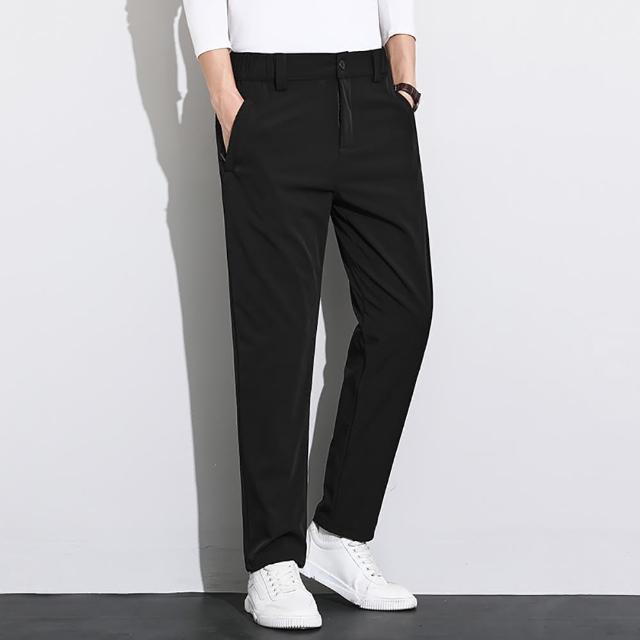 【Billgo】*現貨*XL-8XL 彈力休閒褲商務西裝褲-2款3色 速乾鬆緊拉鍊口袋(130kg大碼、四季可穿、機能)